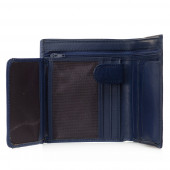 Portofel vertical din piele naturala DiAmanti Petrucci Blu Scuro